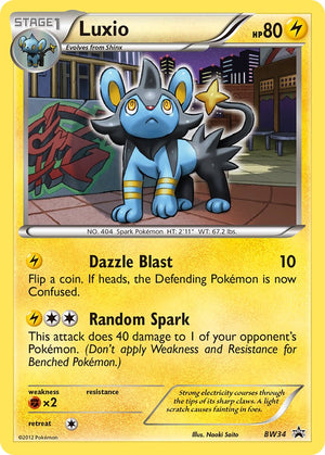 BW Black Star Promos 034 Luxio / Next Destinies Three Pack Blisters (Cosmos Holofoil)