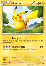 Black and White Base 115 Pikachu