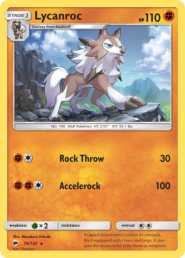 Burning Shadows 76 Lycanroc