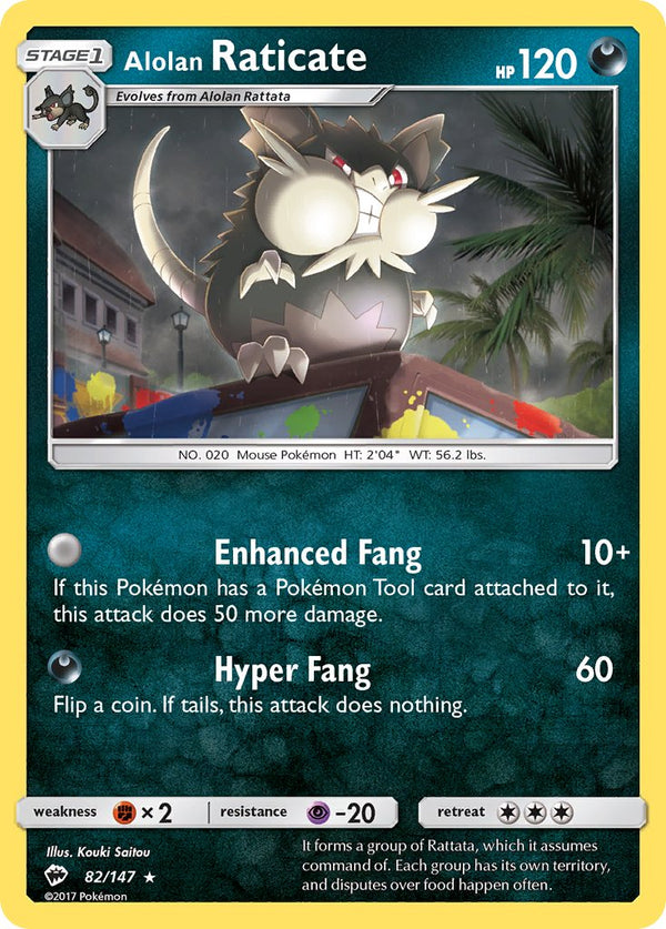 Burning Shadows 82 Alolan Raticate