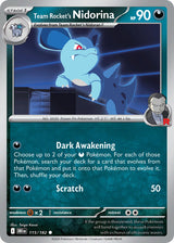 Destined Rivals 115 Team Rocket's Nidorina - Reverse Holo