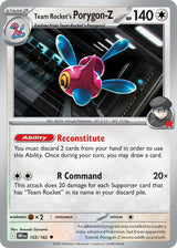 Destined Rivals 155 Team Rocket's Porygon-Z