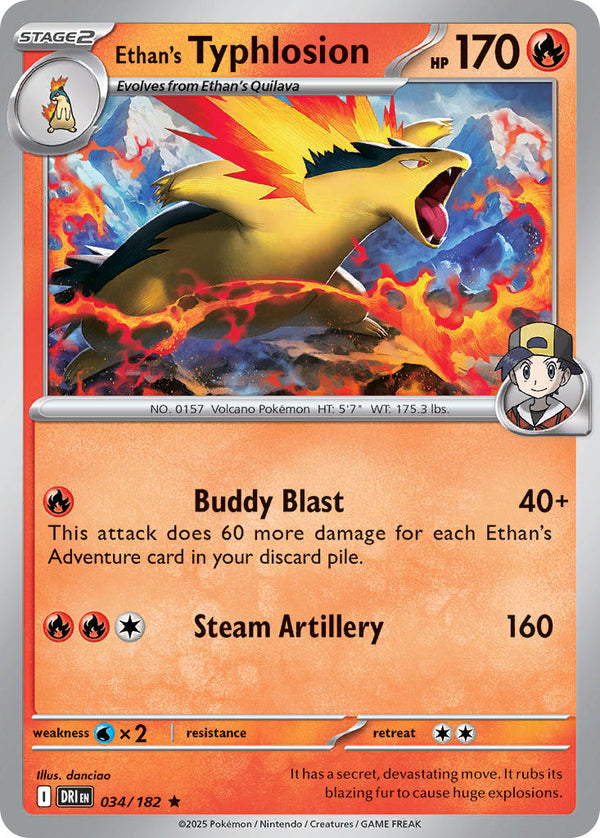 Destined Rivals 034 Ethan's Typhlosion - Reverse Holo