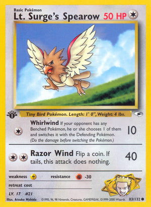 Gym Heroes 083 Lt. Surge's Spearow