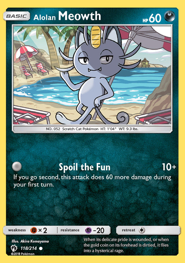 Lost Thunder 118 Alolan Meowth