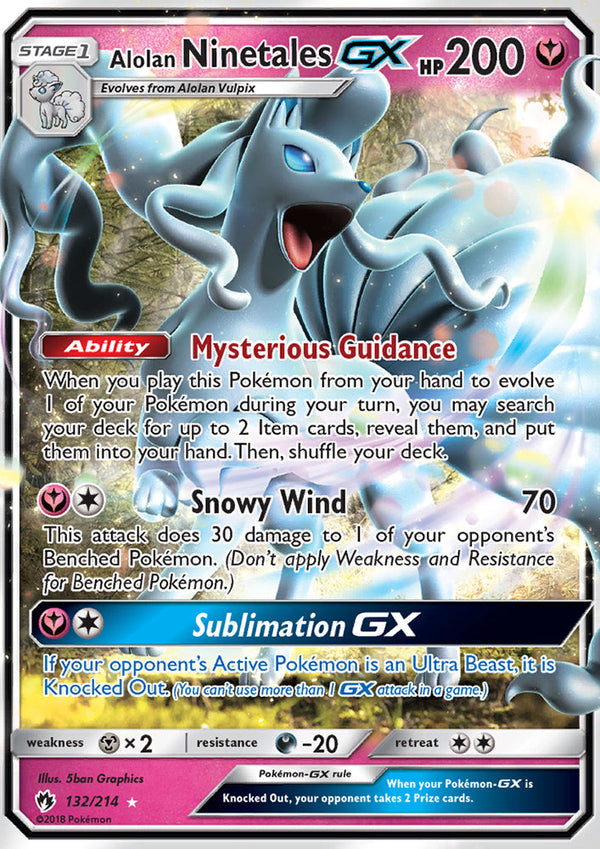 Lost Thunder 132 Alolan Ninetales-GX