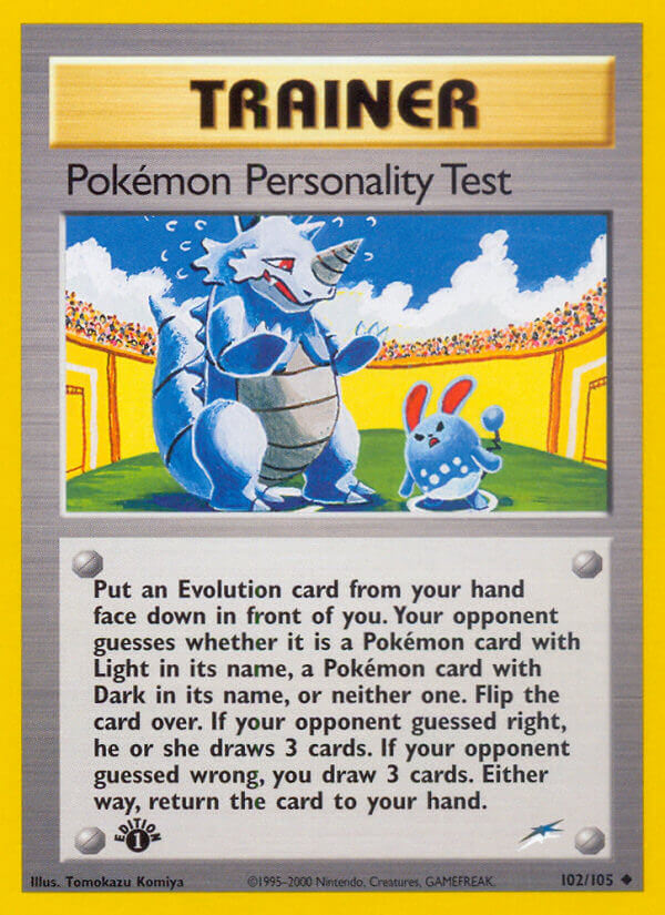 Neo Destiny 102 Pokémon Personality Test