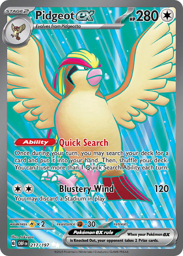 Obsidian Flames 217 Pidgeot ex