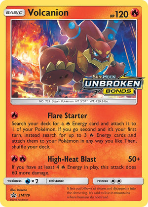 SM Black Star Promos 179 Volcanion / Unbroken Bonds Prerelease staff promo (Staff Stamp)