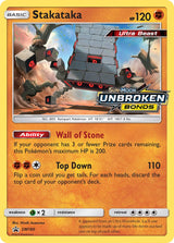 SM Black Star Promos 180 Stakataka / Unbroken Bonds Prerelease participation promo