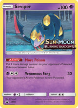 SM Black Star Promos 046 Seviper / Burning Shadows Prerelease staff promo (Staff Stamp)