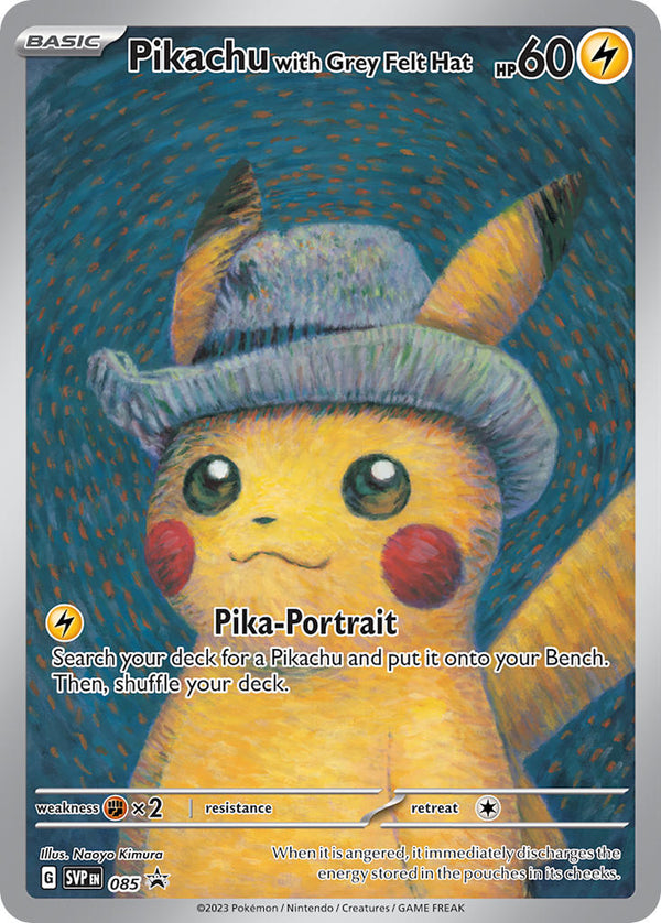 SV Black Star Promos 085 Pikachu with Grey Felt Hat / "Pokemon x Van Gogh" collaboration