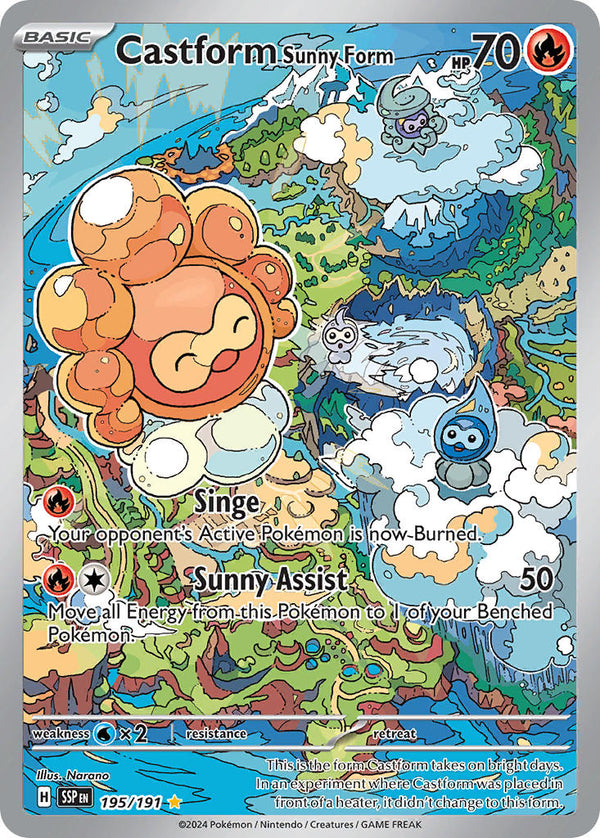 Surging Sparks 195 Castform Sunny Form