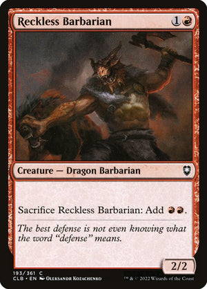 Commander Legends: Battle for Baldur's Gate 193 Reckless Barbarian