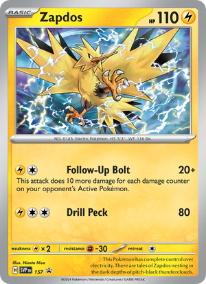 SVP Black Star Promos 157 Zapdos