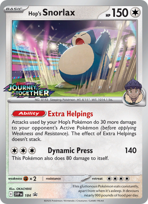 SVP Black Star Promos 184 Hop's Snorlax
