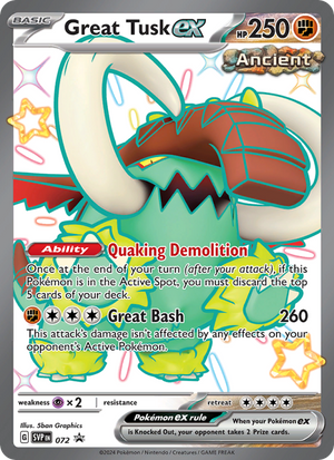 SVP Black Star Promos 072 Great Tusk ex